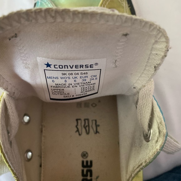 Converse all stars psychedelic green/ blue  shoes men’s size 6 women’s size 8 - Picture 11 of 11